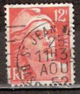 Timbre France Y&T N° 885 (03) Obl.  Mariann De Gandon.  12 F. Orange. Cote 0,30 € - 1945-54 Marianne Of Gandon