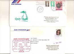 A 340 AIR FRANCE 1° Mise En Ligne Sur QUITO Aller Et Retour 02/03/94 Tirage Limité 70 - Premiers Vols