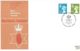 66715)FDC- New Definitive Values  Northern Ireland  Serie Completa 14-january.1976 6,5 P + 8,5p - Non Classificati