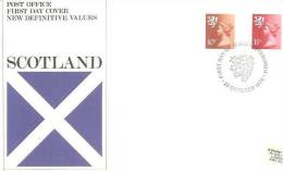 66717)FDC- New Definitive Values  Scotland Serie Completa 20-october-1976 10 P + 11p - Unclassified