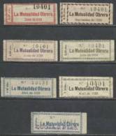 9205-COLECCION SELLOS SINDICALES SINDICATO OBRERO MUTUALIDAD OBRERA 1928 A 1933.CON HABILITADO SOBRECARGA CUOTA 7 PESETA - Republican Issues