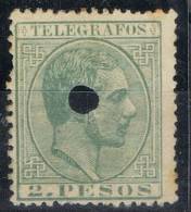 Sello FILIPINAS 2 Pesos, Telegrafos Alfonso XII, Num 6 º - Philipines