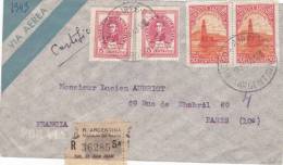 MARCOPHILLIE, LETTRE ARGENTINA RECOMENDATA 1949 VIA AEREA. BUENOS-AIRES-PARIS FRANCE  /3349 - Storia Postale