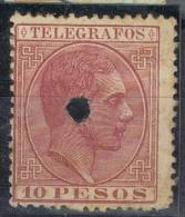 Sello FILIPINAS 10 Pesos, Telegrafos Alfonso XII, Num 8 º - Philippines