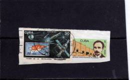 CUBA 1987 Anniversary Of October Revolution SPACE MAN SATELLITE  ANNIVERSARIO RIVOLUZIONE DI OTTOBRE USED - Gebruikt