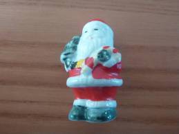 Père Noël Miniature (h : 7,5 Cm) En Porcelaine émaillé - Personajes