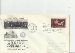 CANADA 1964– FDC 100 YEARS OF THE QUEBEC CONFERENCE  W 1 ST  OF 5 C  ADDR IN PENCIL TO MONTREAL  POSTM OTTAWA-ONT SEP 9 - ....-1951