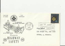 CANADA 1966– FDC PROMOTE HIGHWAY SAFETY  (DES. 1) W 1 ST  OF 5 C  ADDR TO OTTAWA  POSTM OTTAWA-ONT  MAY 2 RE1048 - 1961-1970