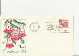 CANADA 1967– FDC  CHRISTMAS 1967 (DESIGN 1 ) W 1 ST  OF 3 C POSTM OTTAWA-ONT OCT 11  RE1963 - 1961-1970