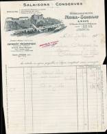 ROUX SOIGNAT , Salaisons Conserves A Lyon / Facture Datee 1924 / DPT 69 - 1900 – 1949
