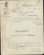 F.Simond Et Cie A Lyon / Facture Datee 1914 / DPT 69 - 1900 – 1949