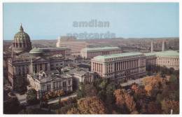 USA, HARRISBURG PENNSYLVANIA PA, STATE CAPITOL GROUP OF BUILDINGS Panoramic View -c1960s Vintage Unused Postcard [c3390] - Harrisburg