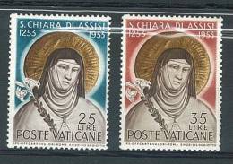 CITTA´ DEL VATICANO - SANTA CHIARA D´ASSISI - ANNO 1953 - NUOVA GOMMA INTEGRA ** MNH - Neufs