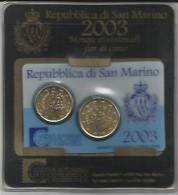 Minikit 2003 REPUBBLICA DI SAN MARINO - 20 + 50 Cents. - San Marino