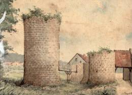 02 - FERE EN TARDENOIS - TRES BELLE AQUARELLE DE LA TOUR DU CHATEAU DE NESLES- G. DUPONT - Watercolours