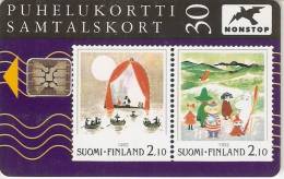 TARJETA DE FINLANDIA CON UNOS SELLOS TIRADA 50000  (STAMP-SELLO) - Finlande