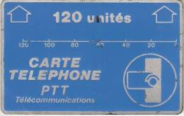 TARJETA DE FRANCIA DE 120 UNITES PTT TELECOMMUNICATIONS  (F522)TEST SERVICE CARD LANDIS&GYR (MUY RARA) - Variétés