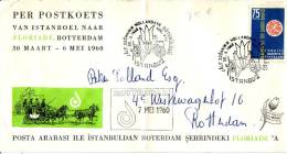 Tulipe Lettre Par Malle-poste Postkoets De Istanbul Vers Floriade Rotterdam Du 30/3/1960 - Covers & Documents