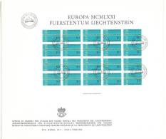 EUROPA CEPT - FDC - MF - MINISHEET - LIECHTENSTEIN - ANNO 1971 - 1 FDC - 1971