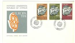 EUROPA CEPT - FDC  - CIPRO GRECA - ANNO 1974 - 1 FDC - 1974
