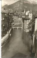 Annecy Canaux Et Vieux Quartiers Le Mont Veyrier 1957 Scan Recto Verso Cachet Postal - Annecy-le-Vieux