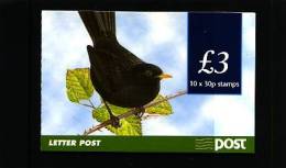 IRELAND/EIRE - 1998  £. 3  BOOKLET  BLACKBIRD  PERF. 15x14  PHOS. FRAMES F/ USED  FDI CANCEL - Cuadernillos