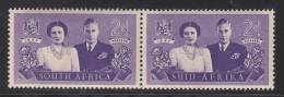 South Africa MH Scott #104 2p King George VI, Queen Elizabeth 9 Dots In Left Flower Horizontal Pair - Unused Stamps