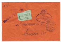 VER2369 - R.S.I. 12/11/1941 , Lettera Assicurata In Franchigia COMANDO DEPOSITO CREM LA SPEZIA - Poststempel