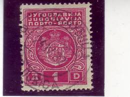 PORTO-COAT OF ARMS-1 DIN-TYPE I-POSTMARK-BOSANSKA  DUBICA-BOSNIA-YUGOSLAVIA-1931 - Postage Due