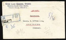 A1533) Indien India R-Brief Von Delhi 29.11.1951 Nach Solingen / Germany - Covers & Documents