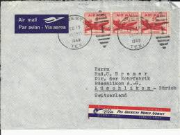 USA FRONTAL DE GALVESTON A SUIZA CORREO AEREO SELLOS AVION 1948 - Covers & Documents