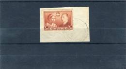 1938-Greece- "Princess Fredericka-Louise And Crown Prince Paul" 3dr. Stamp Used On Paper Fragment [Athinai 23.6.1944] - Used Stamps