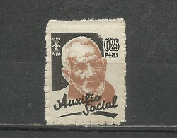 1704A--SELLO BENEFICO FALANGE ESPAÑOLA Y DE LAS JONS AUXILIO SOCIAL 0,25 CENTIMOS NUEVO ** MNH.STAMP BENEFICI JONS ASSIS - Bienfaisance