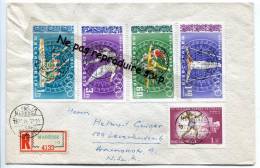 - Cover Recommandé - Hongrie, 5 Stamps ( 4 Mexico 1968 + 1 ) - 1971, Adressé à Warnonsk, Cachet MABÉOSZ, TBE, Scans. - Briefe U. Dokumente