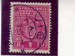 PORTO-COAT OF ARMS-1 DIN-T II-POSTMARK-VIS-CROATIA-YUGOSLAVIA-1931 - Postage Due