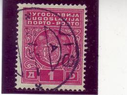 PORTO-COAT OF ARMS-1 DIN-T II-POSTMARK-VIS-CROATIA-YUGOSLAVIA-1931 - Timbres-taxe