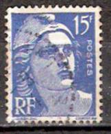 Timbre France Y&T N° 886 (04) Obl.  Marianne De Gandon.  15 F. Outremer. Cote 0,15 € - 1945-54 Marianne Of Gandon