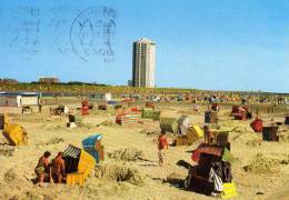 01170 BÜSUM - Blick Vom Sandstrand In Der Perlebucht Auf Das Hochhaus - Buesum