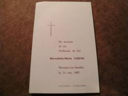 BC4-2-100 CDP Souvenir Communion Bernadette Marie Castin Monceau Sur Sambre 1967 - Kommunion Und Konfirmazion