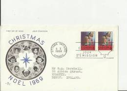 CANADA 1969 - FDC CHRISTMAS 1969 (DES 1)- ADDR TO EXMOUTH U.KINGDOM W 2 STS OF 6 C POSTM OTTAWA ONT OCT 8 RE1978 - 1961-1970