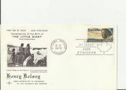 CANADA 1970 - FDC MHENRY RELSEY - GOVERNOR OF HUDSON' BAY COMPANY  W 1 ST OF 6 C POSTM OTTAWA ONT APR 15 RE1989 - 1961-1970