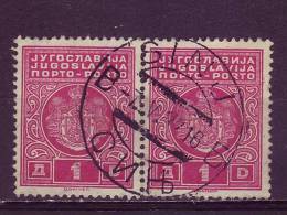 PORTO-COAT OF ARMS-1 DIN-PAIR-TYPE I-POSTMARK-SINJ-YUGOSLAVIA-1931 - Postage Due