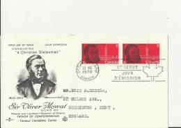 CANADA 1970 - FDC SIR OLIVER MOWAT - FATHER OF CONFEDERATION ADD TO ROCHESTER U.KINGDOM W 2 ST OF 6 C POSTM OTTAWA ONT A - 1961-1970