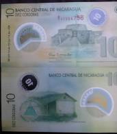 O) 2012 NICARAGUA, BANKNOTES, CASTLE, RANCH, 10 CORDOBAS, POLYMER, UNCIRCULATED - Nicaragua