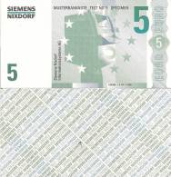 Test Note - SNIX-161, 5 Euro, Siemens Nixdorf, Euro Stars / ATM - [17] Vals & Specimens
