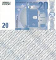 Test Note - SNIX-1623, 20 Euro, Siemens Nixdorf, Euro Stars / ATM - [17] Falsi & Campioni