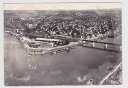 (RECTO / VERSO) CONFLANS EN 1965 - VUE AERIENNE GENERALE AVEC BELLE FLAMME POSTALE - VISUEL ABIME - Conflans Saint Honorine