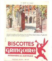 Buvard Biscottes Gringoire Le Musée De Cluny  (Pithiviers En Gatinais) - Zwieback