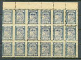 1927 TURKEY STAMP IN AID OF THE TURKISH AVIATION SOCIETY BLOCK OF 18 MICHEL: (Luftfahrt) 13 MNH ** - Charity Stamps