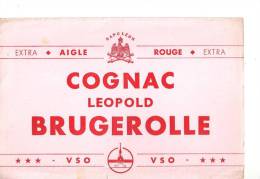 Buvard Liqueur Cognac Léopold Brugerolle Extra, Aigle, Napoléon, Rouge, Extra - Schnaps & Bier